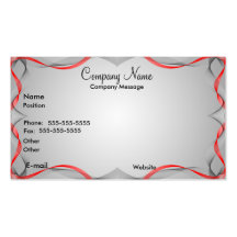 Grey Ribbon Business Card Template