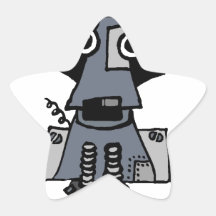 Grey Robot Dog Star Stickers