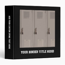 Grey School Lockers, High School Student Vinyl Binders
