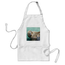 Grey Seal Straight On Portrait Apron