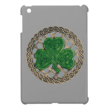 Grey Shamrock On Celtic Knots iPad Mini Case