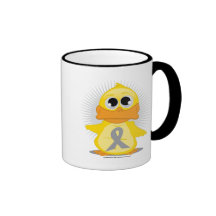Grey/Silver Ribbon Duck Mugs