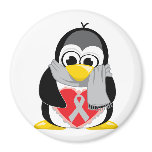 Grey/Silver  Ribbon Penguin Scarf Fridge Magnet