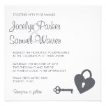Grey Skeleton Key Wedding Custom Announcements