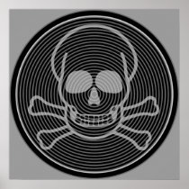 Grey Skull & Crossbones Emblem