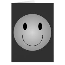 Grey Smiley Greeting Cards