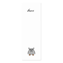 Grey spotted owl business card template