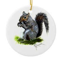 Grey Squirrel double sided ornament