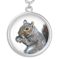 Grey Squirrel  Necklace