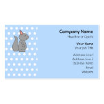 Grey Squirrel on Blue Polka Dot Pattern Business Card Templates