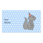 Grey Squirrel on Blue Polka Dot Pattern Business Card Template