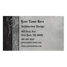 Grey Stone Gothic Scrolls Business Card