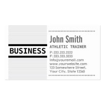 Grey Stripes Athletic Trainer Business Card