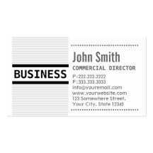 Grey Stripes Commercial Director Business Card