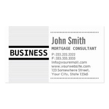 Grey Stripes Mortgage Agent Business Card