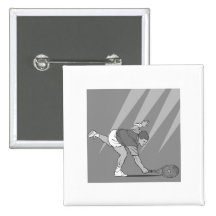 Grey Tennis Logo Pinback Buttons