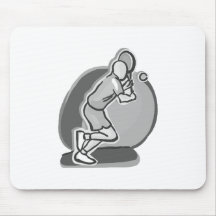 Grey Tennis Man Mousepads