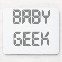Grey Text Baby Geek Mouse Pad