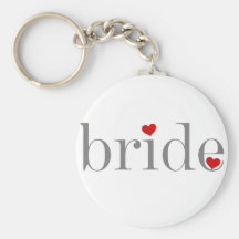 Grey Text Bride Key Chains