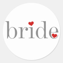 Grey Text Bride Sticker