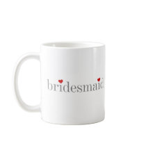 Grey Text Bridesmaid Coffee Mugs