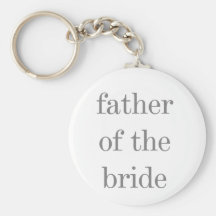 Grey Text Father of Bride Keychains