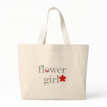 Grey Text Flower Girl Tote Bag