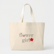 Grey Text Flower Girl Tote Bag