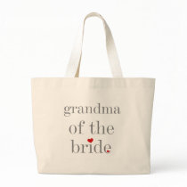 Grey Text Grandma of Bride Canvas Bag