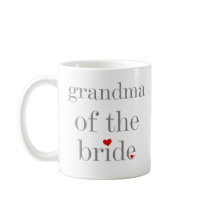 Grey Text Grandma of Bride Coffee Mugs