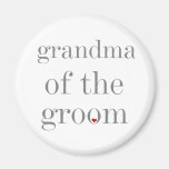Grey Text Grandma of Groom Refrigerator Magnets
