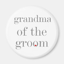 Grey Text Grandma of Groom Refrigerator Magnets