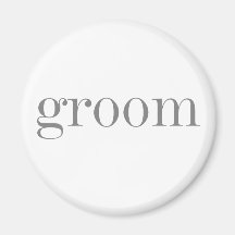Grey Text Groom Fridge Magnets