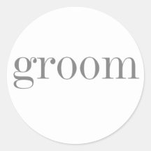 Grey Text Groom Stickers