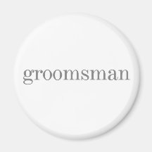 Grey Text Groomsman Magnets