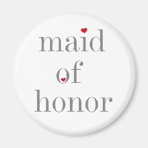 Grey Text Maid of Honour Magnets