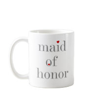 Grey Text Maid of Honour Coffee Mugs