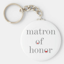 Grey Text Matron of Honour Key Chain