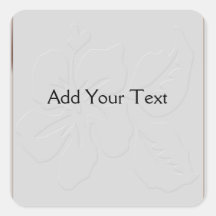Grey Tone on Tone Hibiscus Square Sticker