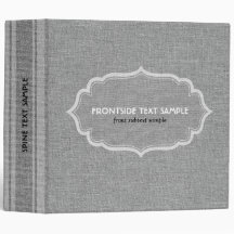 Grey Tones Linen Burlap Fabric Look Binder