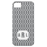 Grey Trellis Pattern Monogram IPhone 5 Case