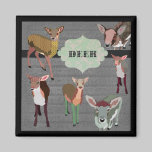 Grey Vintage Deer Magnet magnets