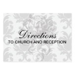grey white baroque damask business card templates