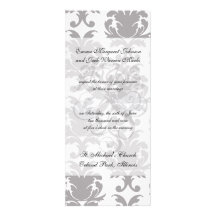 grey white baroque damask custom invites