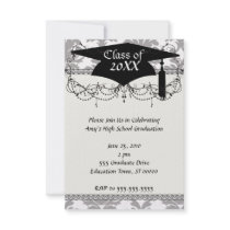 grey white baroque damask invite