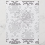 grey white baroque damask personalized flyer
