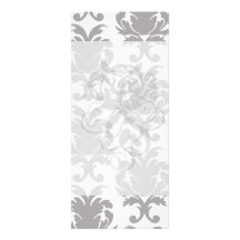 grey white baroque damask rack card design
