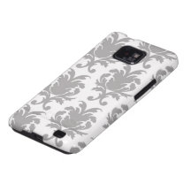 grey white baroque damask samsung galaxy cases