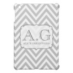 Grey & White Chevron Monogram IPAD Mini Cover