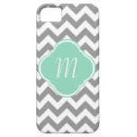 Grey & White Chevron Stripe Custom Monogram